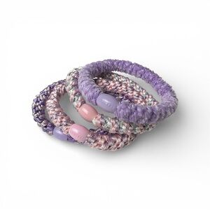 NWT Authentic Original KKNEKKI Hair Elastics 4-Bundle in Spring Purple Colors